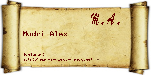 Mudri Alex névjegykártya